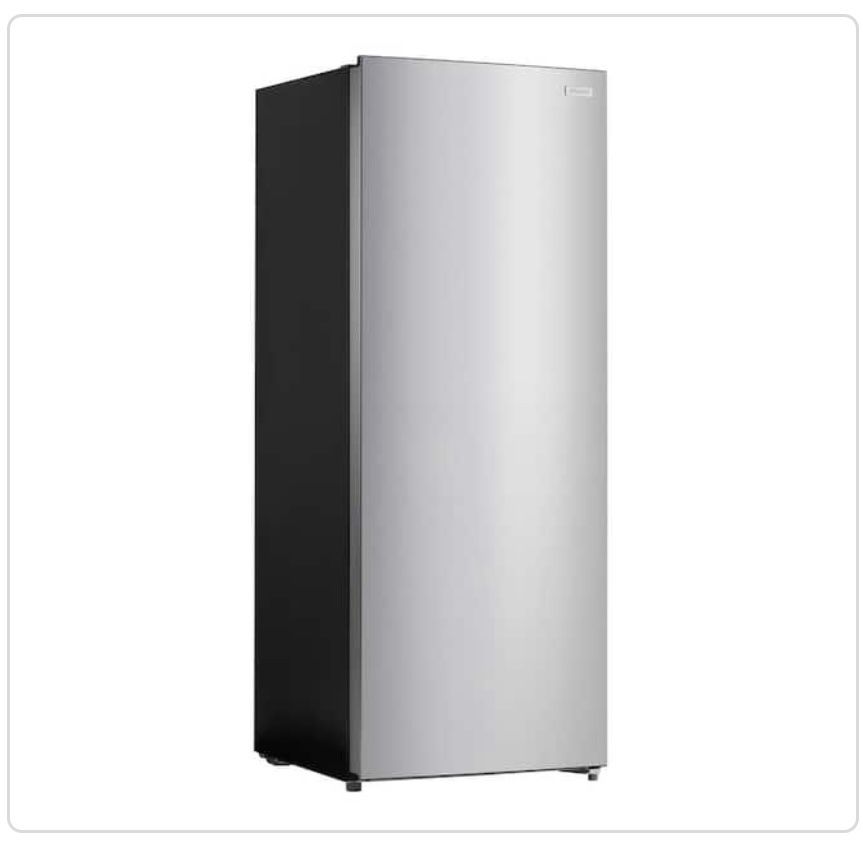 Vissani 7 cu. ft. Convertible Upright Freezer/Refrigerator in Stainless Steel Look Open Box, Small Dent