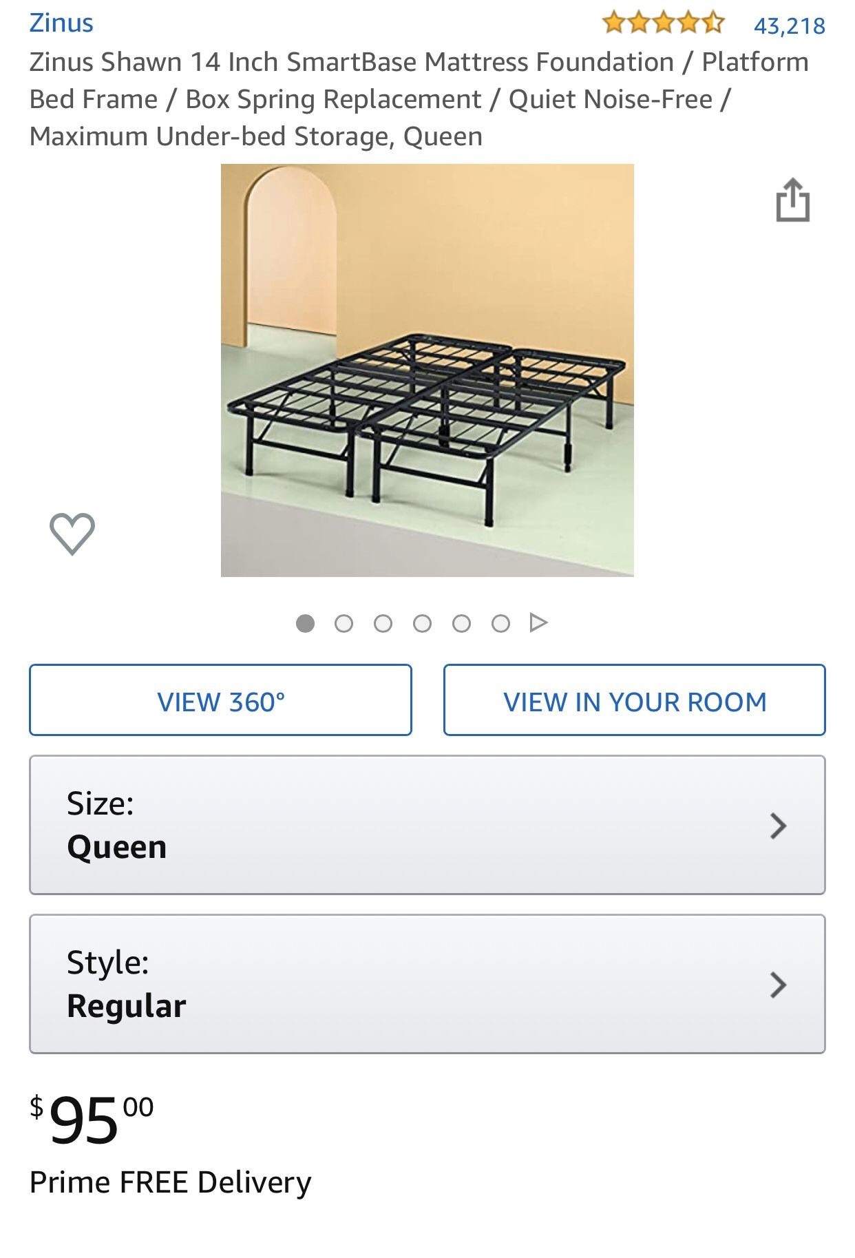 Zinus Queen size bed frame/mattress foundation