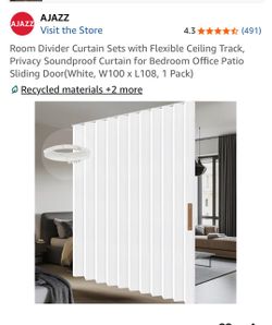 AJAZZ Room Divider Curtain with Ceiling Track