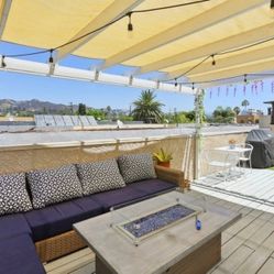 Outdoor wicker sectional sofa with cushions – modern patio set