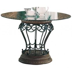 Coaster Slauson Glass and Metal Dining Room Table, No Chairs, 45" D X 30" H-PLEASE READ DESCRIPTION 