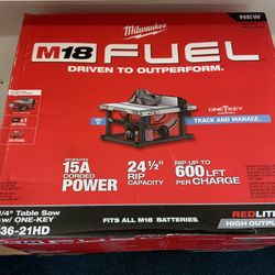 M18 Milwaukee Cordless Brushless 8-1/4” Table Saw Excellent Condition 