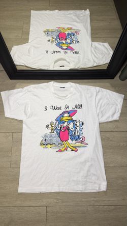 Vintage 1990s Glam Duck “I Want It All!” Single Stitch Shirt