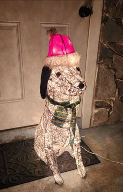Christmas dog outdoor decoration. 2.6 foot Shepherd dog with 150 lights
