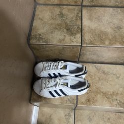 White Adida Superstars