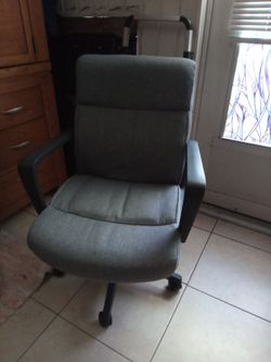 Gray Fabric Office Chair with Armrests
