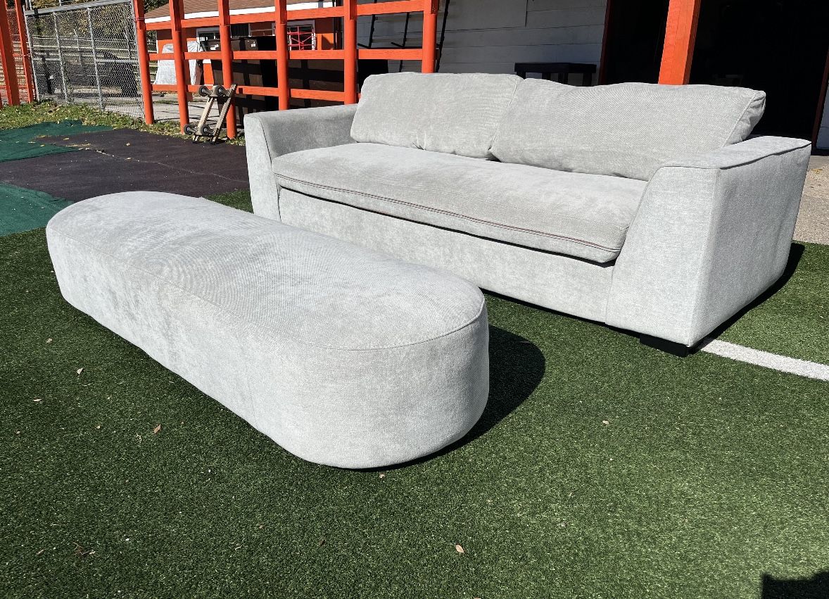 Grey Sofa With Foot Rest Matching