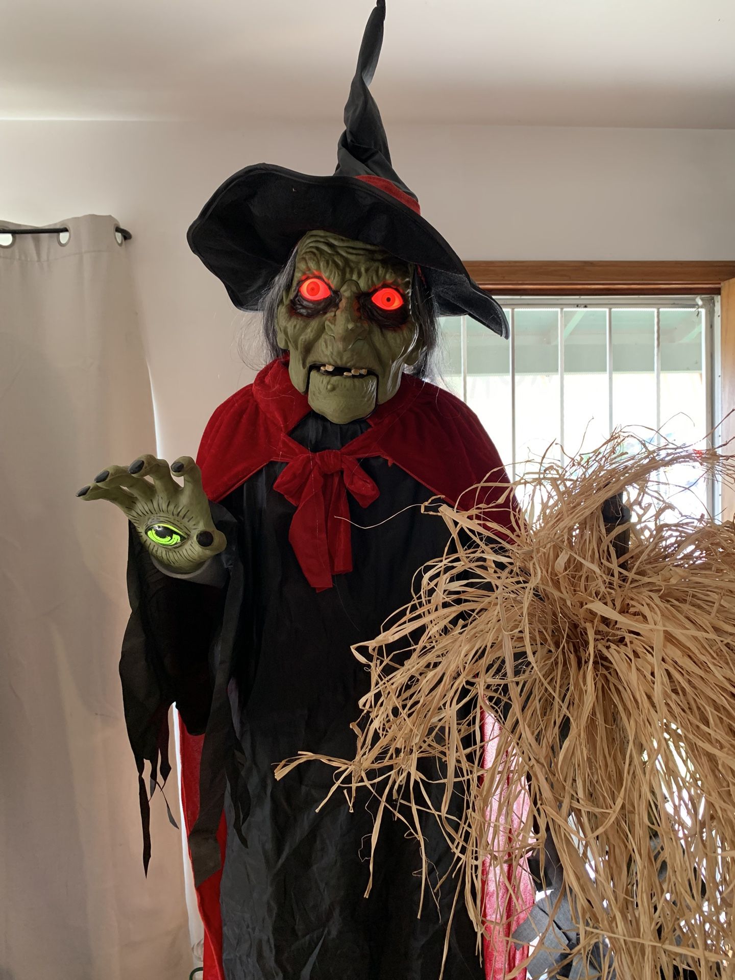 Halloween 7 Ft.  Animatronic LED Spellcasting Witch