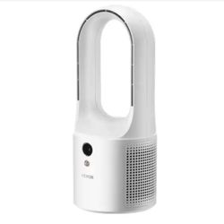 VEVOR Desk Fan Bladeless 12.99 in. 6 Fan Speeds Tower Fan in White Portable Desk Fan USB Quiet Cooling Small