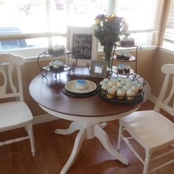 Wood Table And 4 Four Chairs 