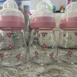 MAM pink fairy dust glass bottles