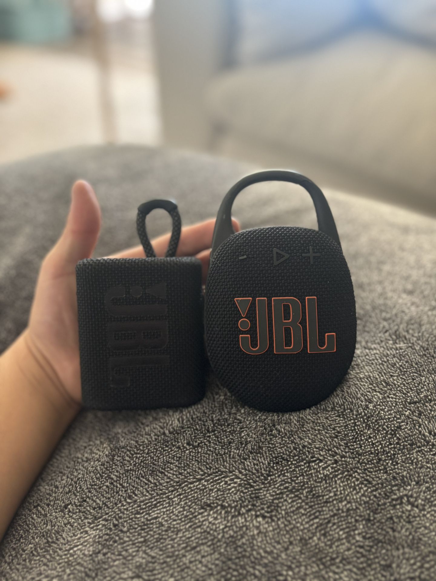 JBL Go 3 And JBL Clip 4 Black Portable Bluetooth Speakers