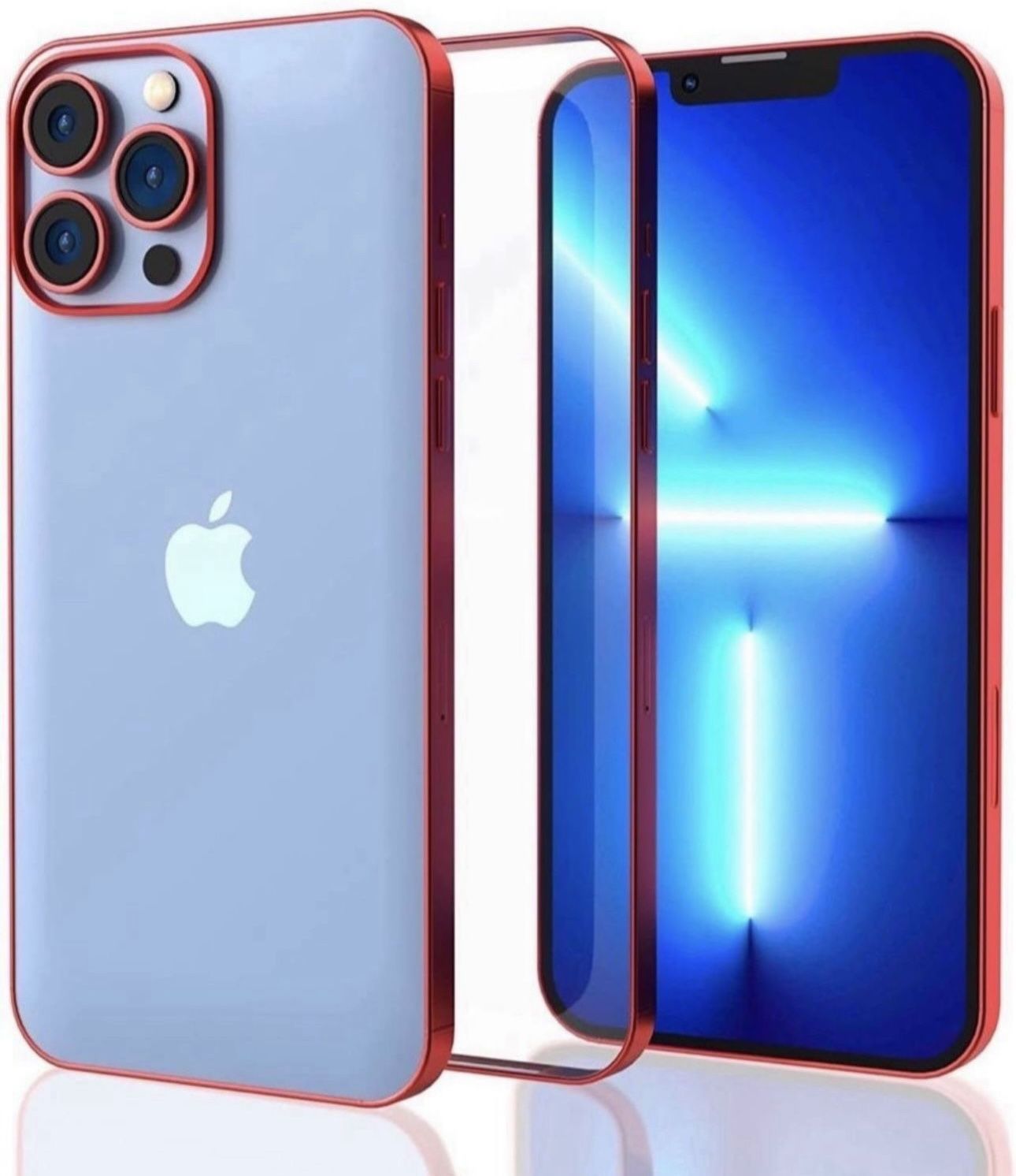 Defender Case for iPhone 13 Pro Max, Shockproof Camera Protector Phone Case, Clear Case for iPhone with Colored Edges, 6.7 inch Drop-Tested Anti-Scrat