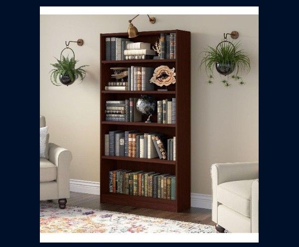 5 Shelf Bookcase in Vogue Cherry, In Box