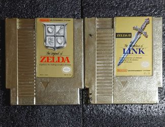 Lot of 2 NES The Legend of Zelda & The Adventure of Link