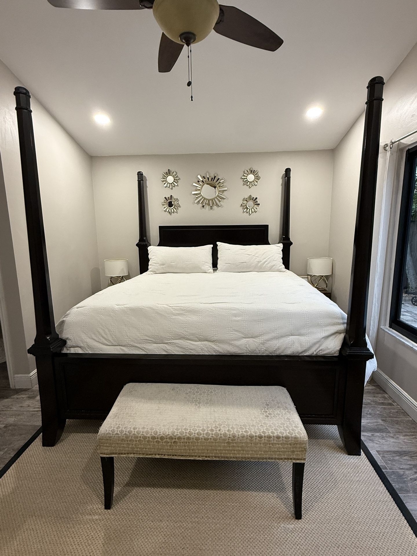 SOLID WOOD- 4 Post, King-Size Bedframe MUST GO ASAP