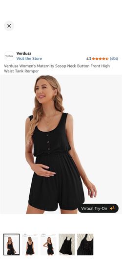 Black Maternity Romper