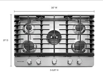 Brand New KitchenAid 30 inches 5 Burners Stainless steel Gas Cooktop