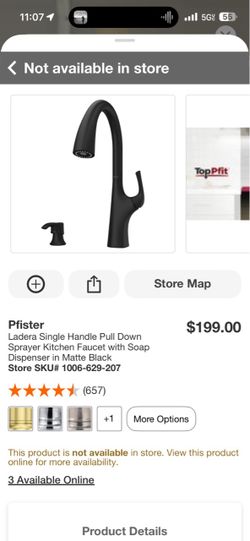 Pfister Kitchen Faucet Matte Black