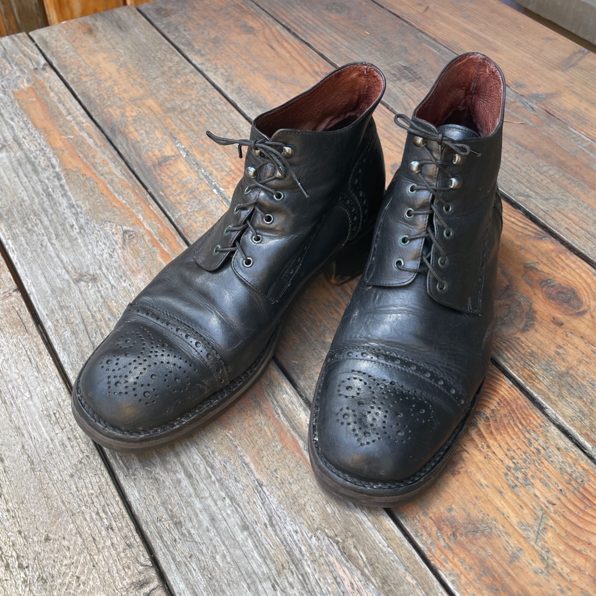 Genuine Leather Stracam Made In Italy Lace Up Boots Size 12