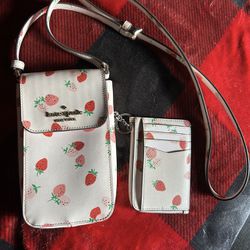 Kate Spade Strawberry Wallet And Purse Set 