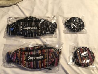 Supreme ss20 woven stripe waist bag & coin pouch