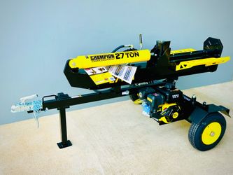 Brand new Champion 27 Ton 224cc Full Beam Vertical/Horizontal Op and Auto Return Gas Wood Log Splitter with Oil Funnel and Hydraulic Oil