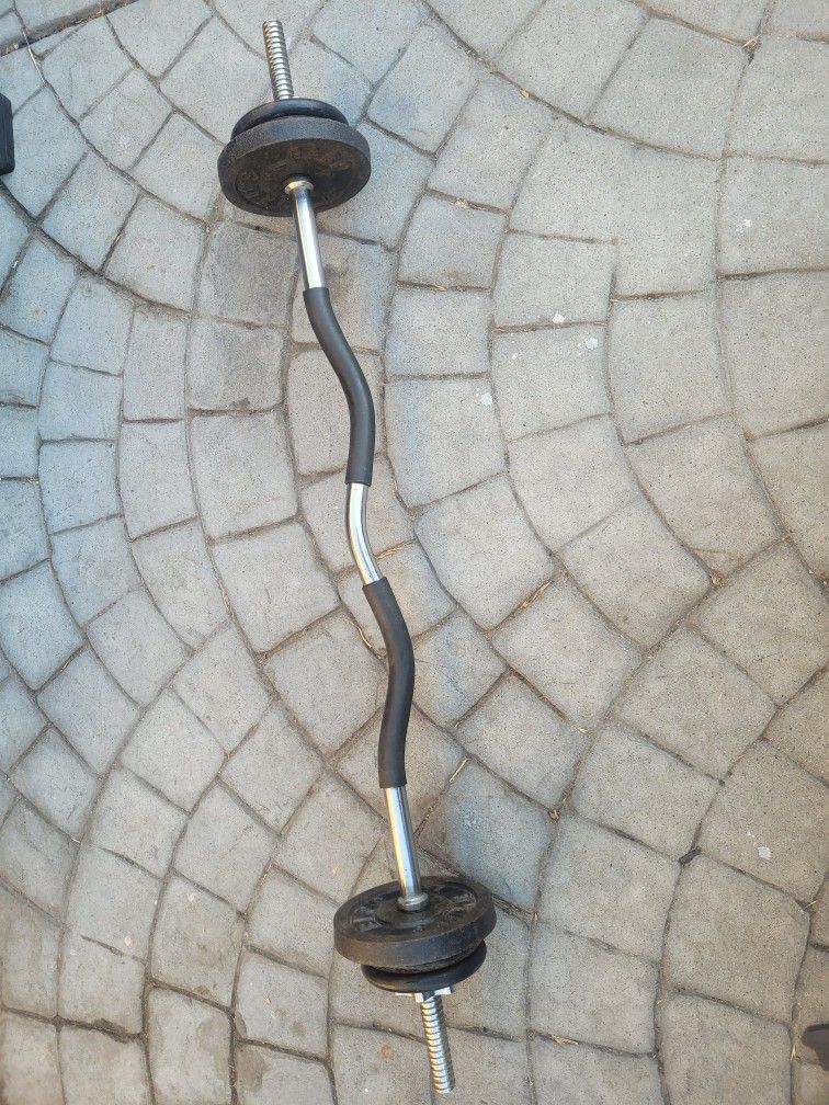 curl Bar N Weights