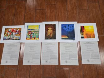 Set Of 5 Parkwest exclusive Lithograph Artwork for frame hanging & Certificate of Authenticity
