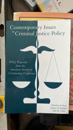 Contemporary Issues in Criminal Justice Policy Book