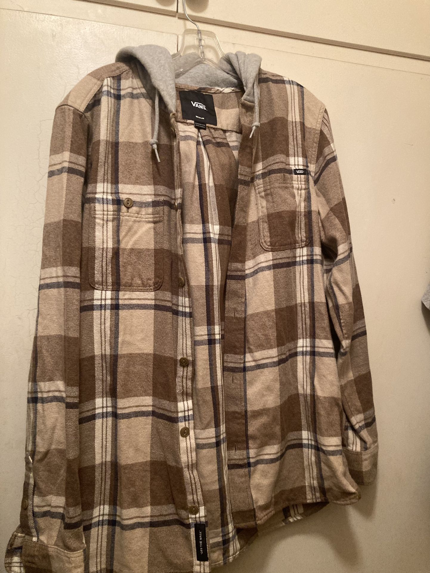 Vans Button Down Hooded Shirts Size M