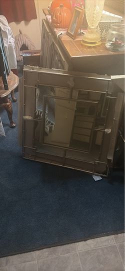 Large Square Wall Mirror with Frame