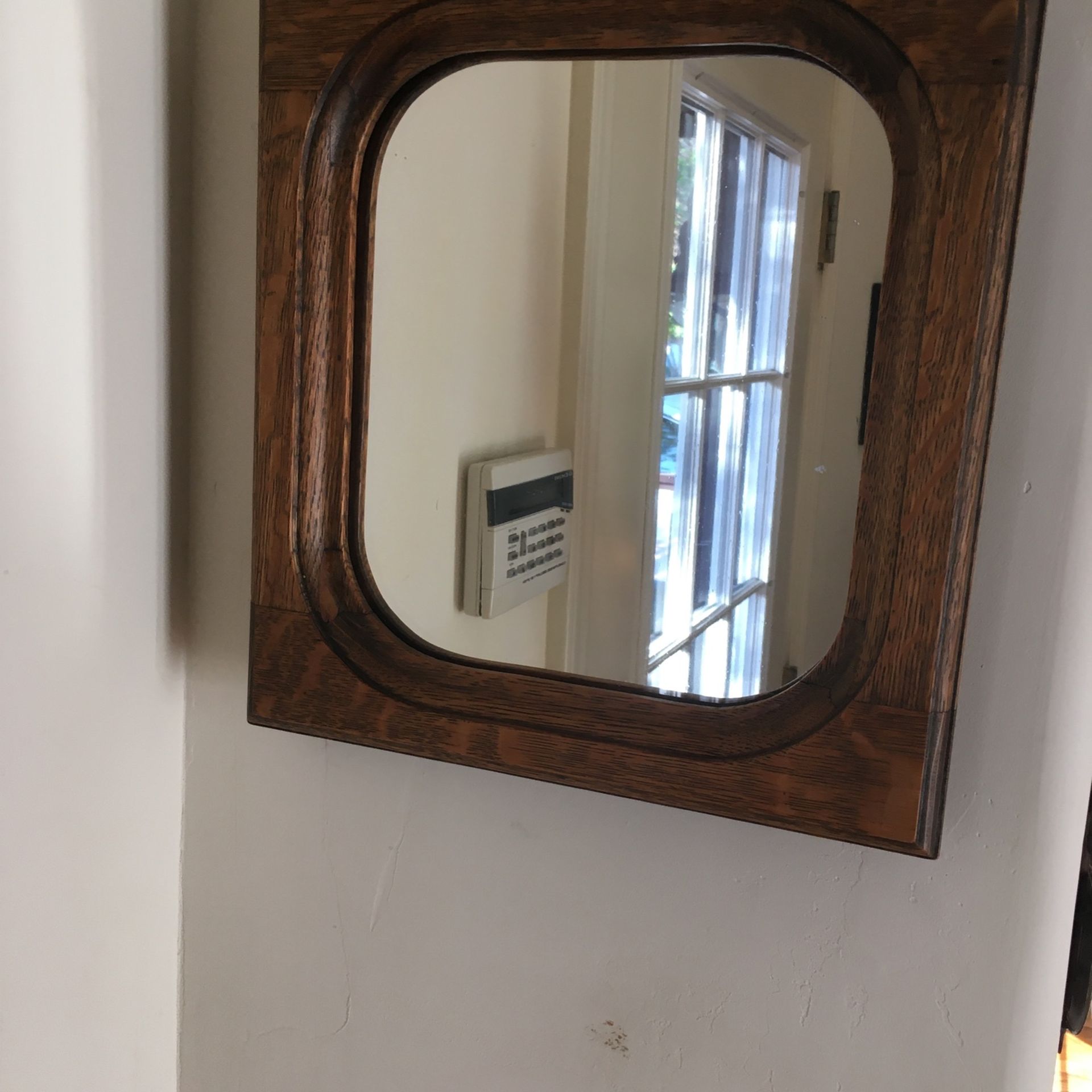 REDUCED Antique Mission oak Mirror 12 by 13