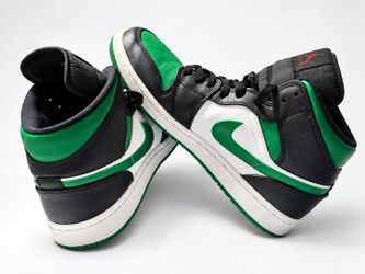 Air Jordan 1 Mid Black Green Sneakers size 9