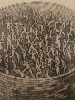 TREVOR PRICE Artwork Etching Relief Print Erotic Art Framed