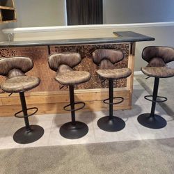 Bar Stools New in Original Packagings Set of 4 With Airlift Adjustable Height and 360 Degree Swivel
