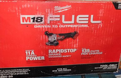 Milwuakee m18 fuel rapid stop grinder new in box