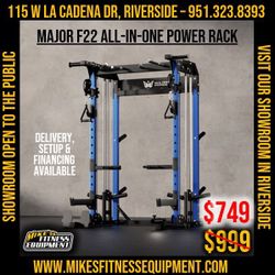 Major F22 Squat Rack Power Cage Functional Trainer with Smith Machine Option x 