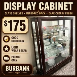 Glass Display / Curio Cabinet – $175
