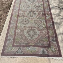 5’9”x9’ Vintage Hand Knotted Turkish Oushak Wool area rug