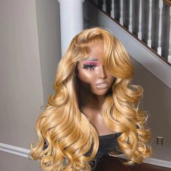 Golden Honeycomb Blonde Human Hair Lace Front Wig