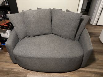 59” Gray Swivel Loveseat