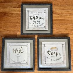 Bathroom Wall Art Set Of 3