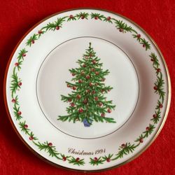 LENNOX COLONIAL CHRISTMAS TREE PLATE 1994 * Fine Porcelain * Limited Edition * Beautiful * Made In USA * LIKE NEW * 