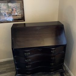 Antique Mahogany Drop Leaf Secretary Desk