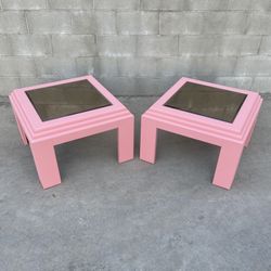 1980s Mexican Mirrored Glass End Tables