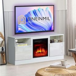 Fireplace Stand TV Stand with 18" Electric Fireplace