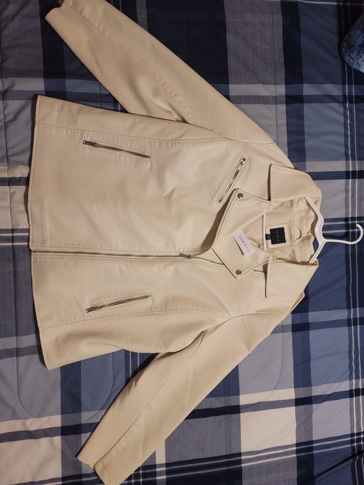 Leather Jacket Beige