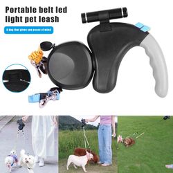 Dual Retractable Dog Leash Heavy Duty Double-Head Lockable