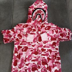 Brand New BAPE ABC Camo Shark Full Zip Hoodie 'pink'
